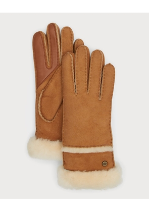 Sheepskin & Shearling Gloves With Zipper