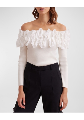 Feda Off-Shoulder Ruffle-Trim Top