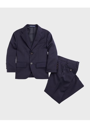 Boy's Tailored Wool Twill Two-Piece Suit, Size 8-18