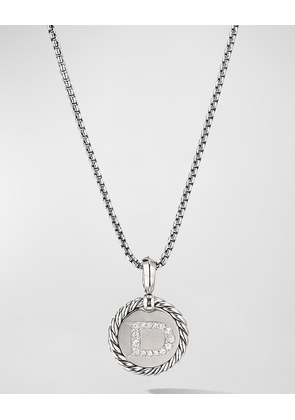 Cable Collectibles Initial Pendant with Diamonds in Silver, 28mm