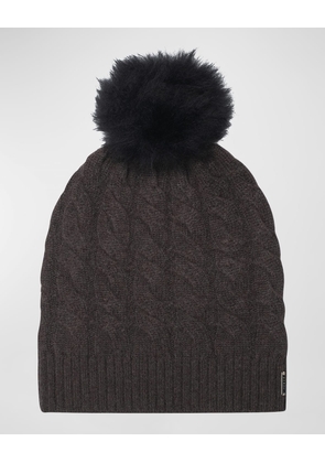 Cashmere Knit Toscana Lamb Pom Beanie