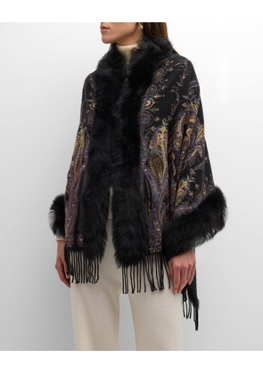 Paisley Cashmere & Shearling Stole