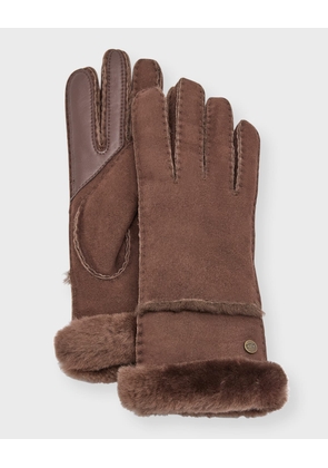 Embroidered Logo Sheepskin Gloves