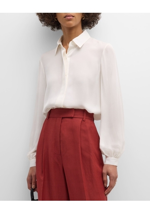 Vesey Button-Down Double Georgette Blouse