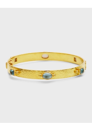 19K Flat Ribbon Roberta Bangle with Aquamarine