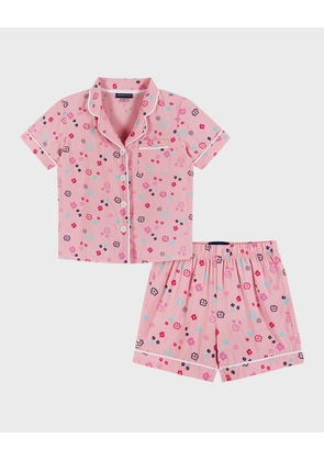 Girl's Floral-Print Shorts Pajama Set, Size 2T-6X