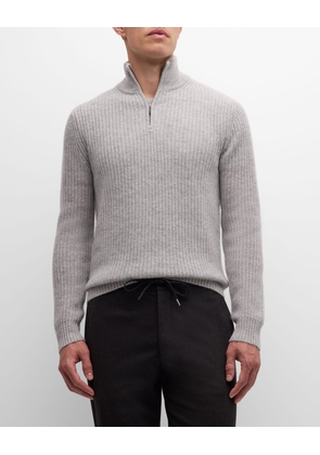 Men's Ribbed Quarter-Zip Sweater