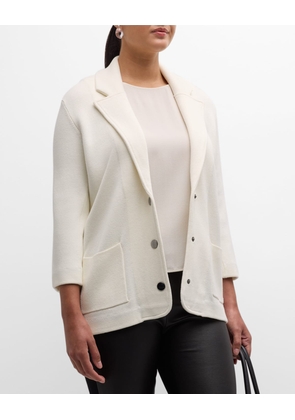 3/4-Sleeve Cotton-Blend Blazer