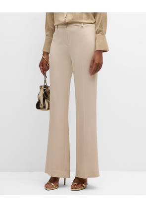 Alaska Straight-Leg Stretch Silk Pants