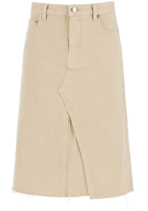 denim trapeze skirt with - 2 Beige