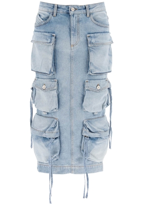 cargo denim skirt - 26 Blue