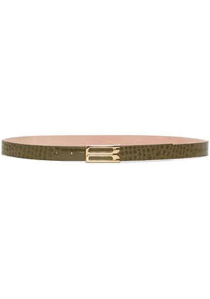 Victoria Beckham Frame crocodile-embossed leather belt - Green