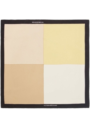 Victoria Beckham colour block-print silk scarf - Neutrals