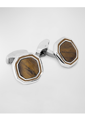 Men's Tiger Eye Octagon Cufflinks