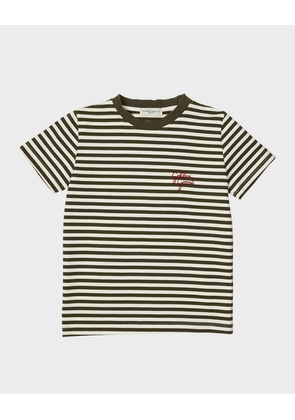 Boy's Logo-Print Striped Jersey T-Shirt, Size 12