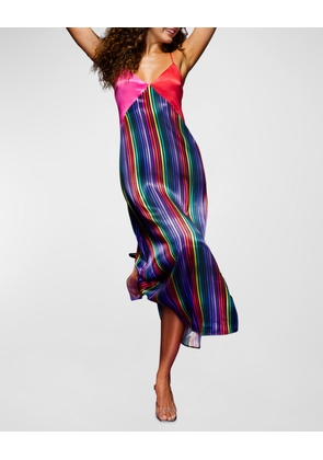 Rainbow Stripe Slip Dress