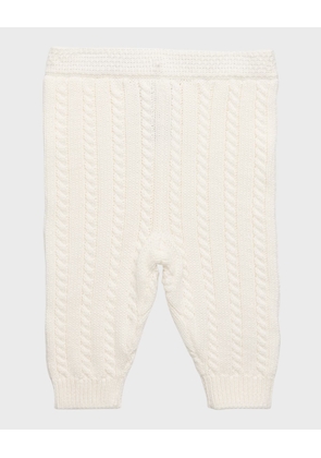 Kid's Organic Cotton Cable-Knit Sweater Pants, Size 3M-24M