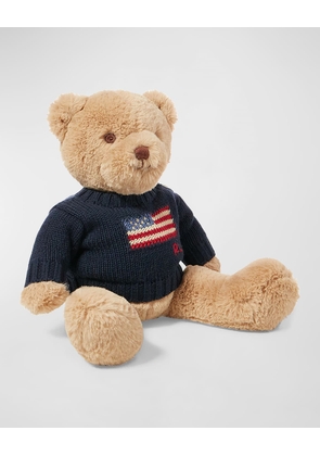 Kid's Small Flag Sweater Plush Polo Teddy Bear