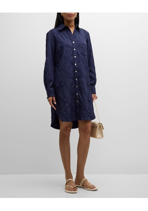 Alex Textured Jacquard Midi Shirtdress