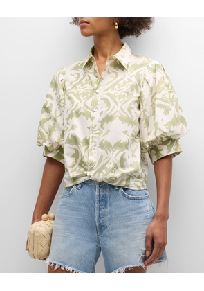 Bomba Blouson-Sleeve Cotton Shirt