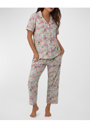 Cropped Organic Cotton Jersey Pajama Set