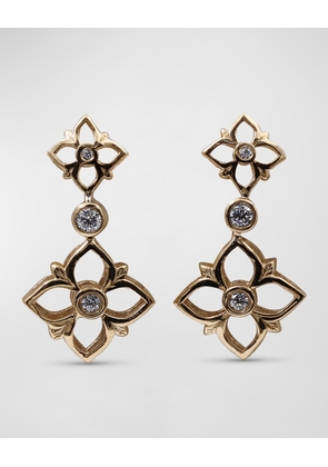 White Diamond Signature Earrings in 18K Gold