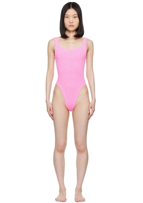 Hunza G Pink Square Neck Swimsuit