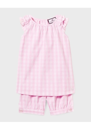 Girl's Gingham 2-Piece Pajama Short Set, Size 6M-14