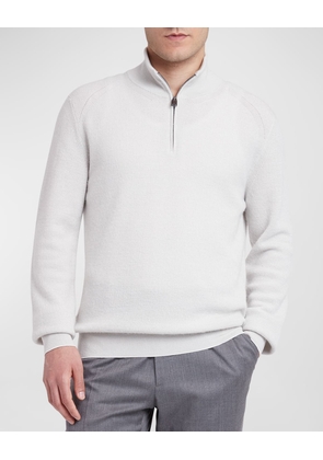 Men's Cashmere-Wool Quarter-Zip Sweater