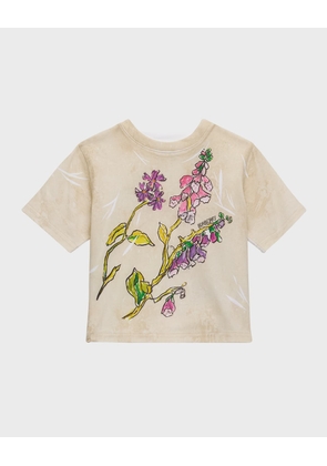 Girl's Hand-Painted Logo-Print T-Shirt, Size 6M-2