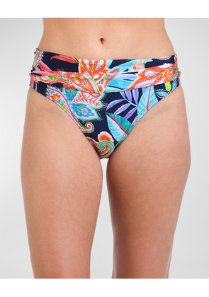 Tropidelic Paisley Shirred Bikini Bottoms