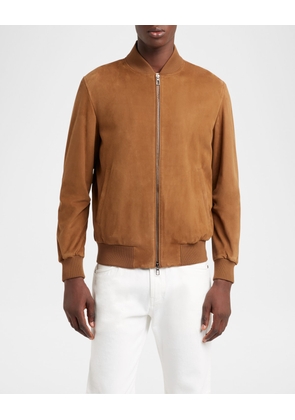 Men's Suede Bomber Jacket