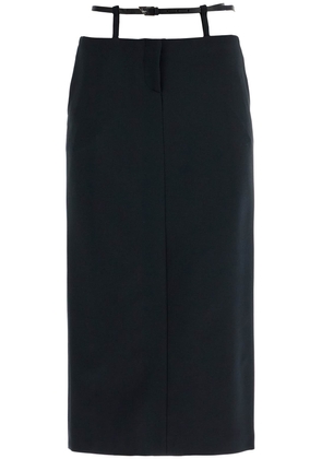 midi skirt with thin belt - 40 Black