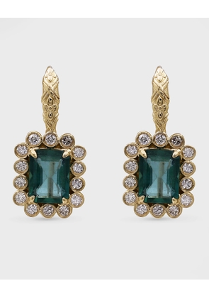 Emerald and Diamond Drop Earrings in 18K Gold