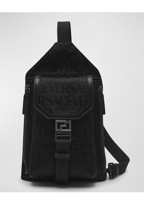 Men's Allover Logo One-Shoulder Sling Crossbody Bag