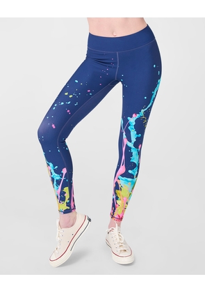 Midnight Blue Splatter DuoKnit Leggings