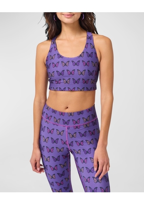 Butterfly Halftone Hi-Shine Sports Bra