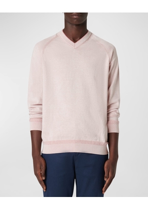 Men's Cotton-Silk V-Neck Sweater