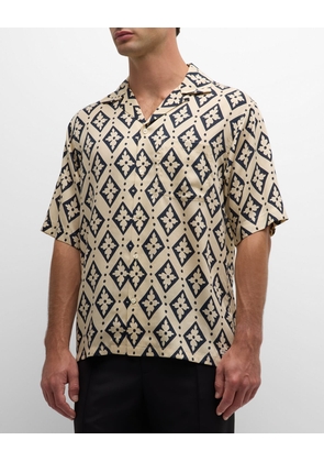 Men's Floral-Print Lyocell Camp Shirt