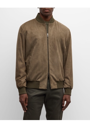 Men's Suede Bomber Jacket