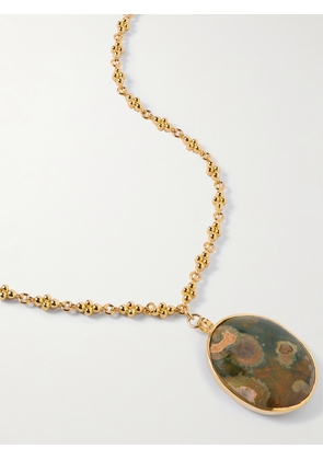 TOHUM - Gold-plated Jasper Necklace - Green - One size