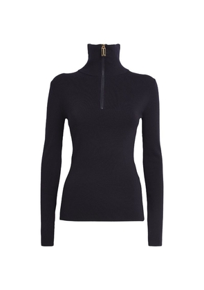 Victoria Beckham Wool-Blend Half-Zip Top