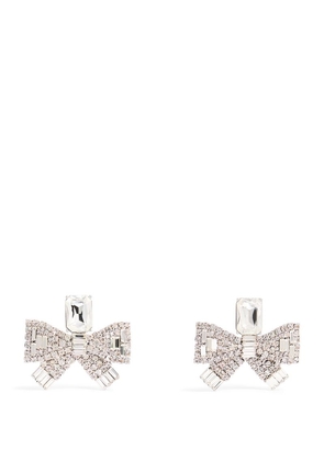 Self-Portrait Embellished Bow Clip-On Earrings