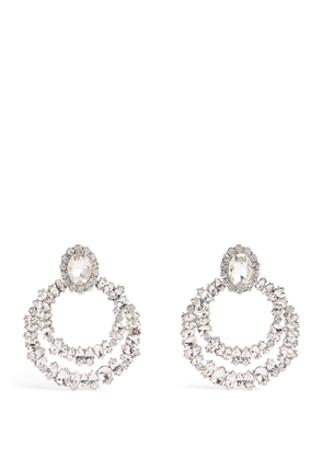 Self-Portrait Crystal Double-Hoop Earrings