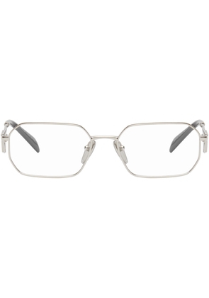 Prada Eyewear Silver Rectangular Glasses