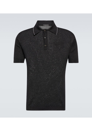 Prada Ribbed-knit polo shirt