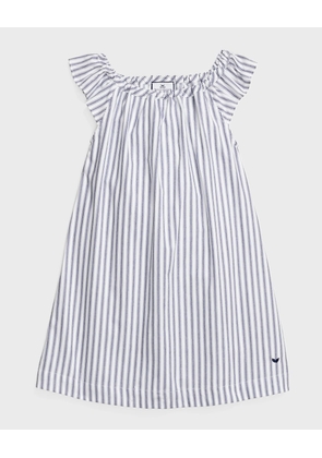 Kid's Isabelle French Ticking Striped Nightgown, Size 6M-14