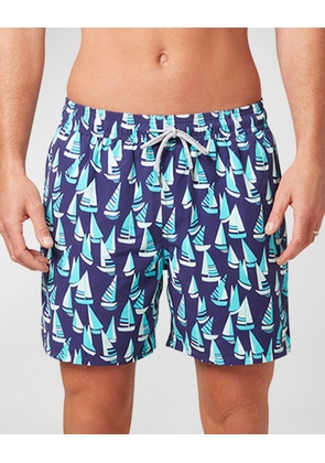 Men's Boat-Print Swim Shorts