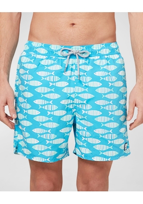 Men's Fish-Print Swim Shorts