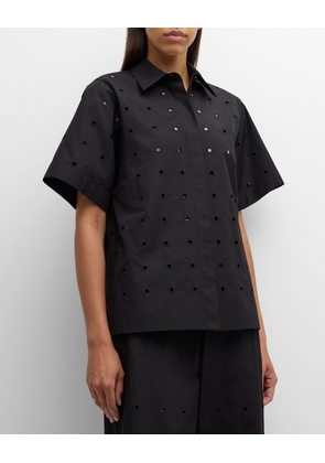 Eyelet Organic Cotton Poplin Shirt